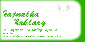 hajnalka maklary business card